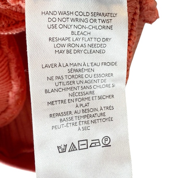 Free People Take The Plunge Sweater Vest Sleeveless Sz M Coral - Picture 9 of 11